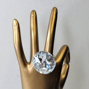 Huge Crystal Fashion Stretch Ring, Large Statement Crystal Ring,Cocktail Ring